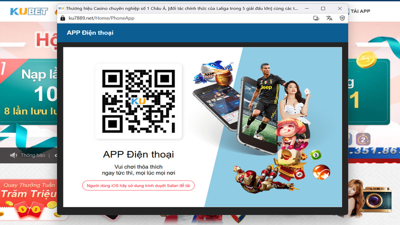 Quy trình tải app KUBET77 đơn giản trên hệ điều hành iOS